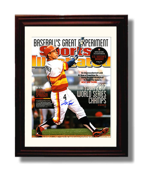George Springer - Baseballs Great Experiment SI Cover 2014 Baseball Wall Art 8x10 Beveled Frame wall art print – Baseball Wall Art decor