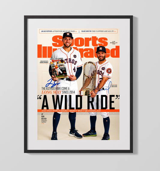 George Springer and Jose Altuve - Houston baseball SI cover 2017 8x10 Canvas baseball wall art
