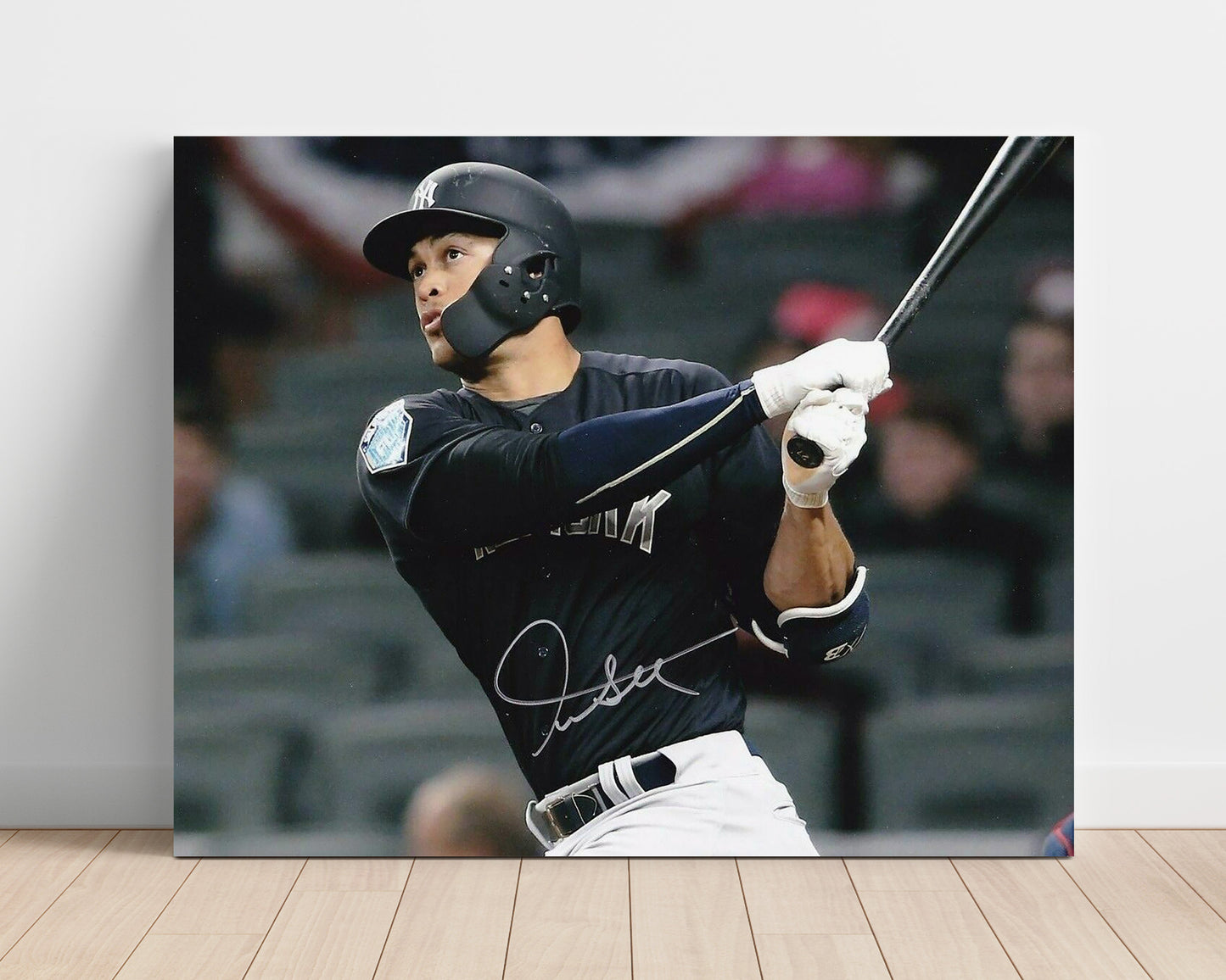 Giancarlo Stanton - Follow Through Power Swing Baseball Wall Art 16x20 Unframed Print wall art print – Baseball Wall Art decor