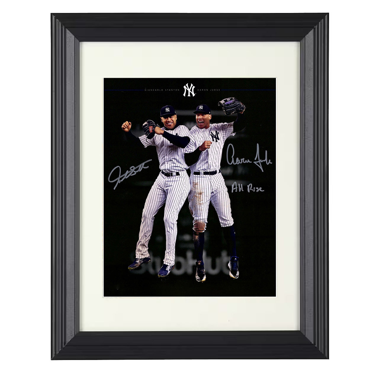 Giancarlo Stanton and Aaron Judge - New York baseball power duo 8x10 black beveled framed baseball wall art