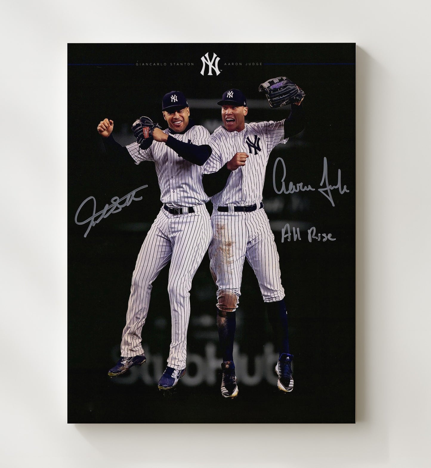 Giancarlo Stanton and Aaron Judge - New York baseball power duo Wall Art 20x24 Canvas wall art print – Baseball Wall Art decor
