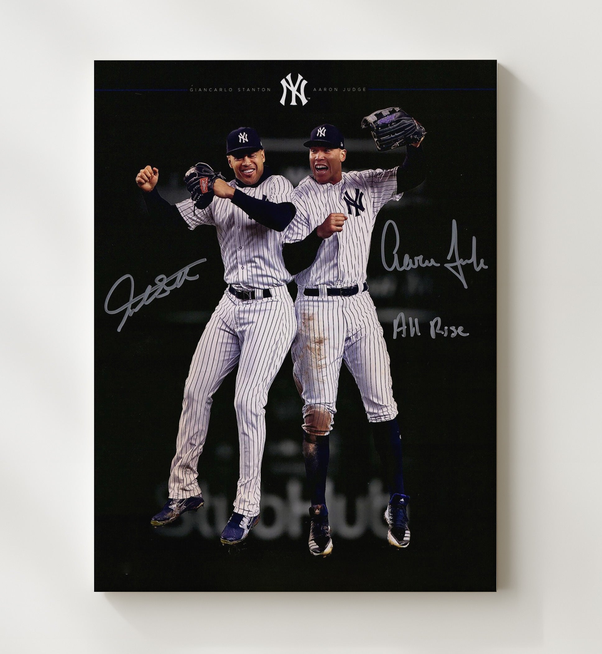 Giancarlo Stanton and Aaron Judge - New York baseball power duo Wall Art 20x24 Canvas wall art print – Baseball Wall Art decor