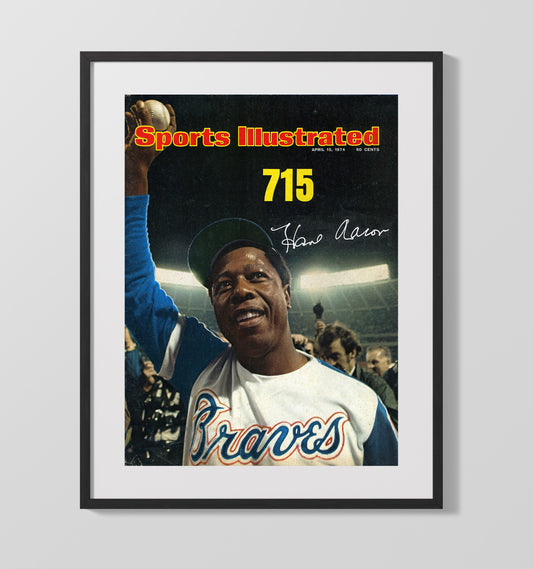 Hank Aaron - 715 Home Run SI Cover 8x10 Canvas baseball wall art