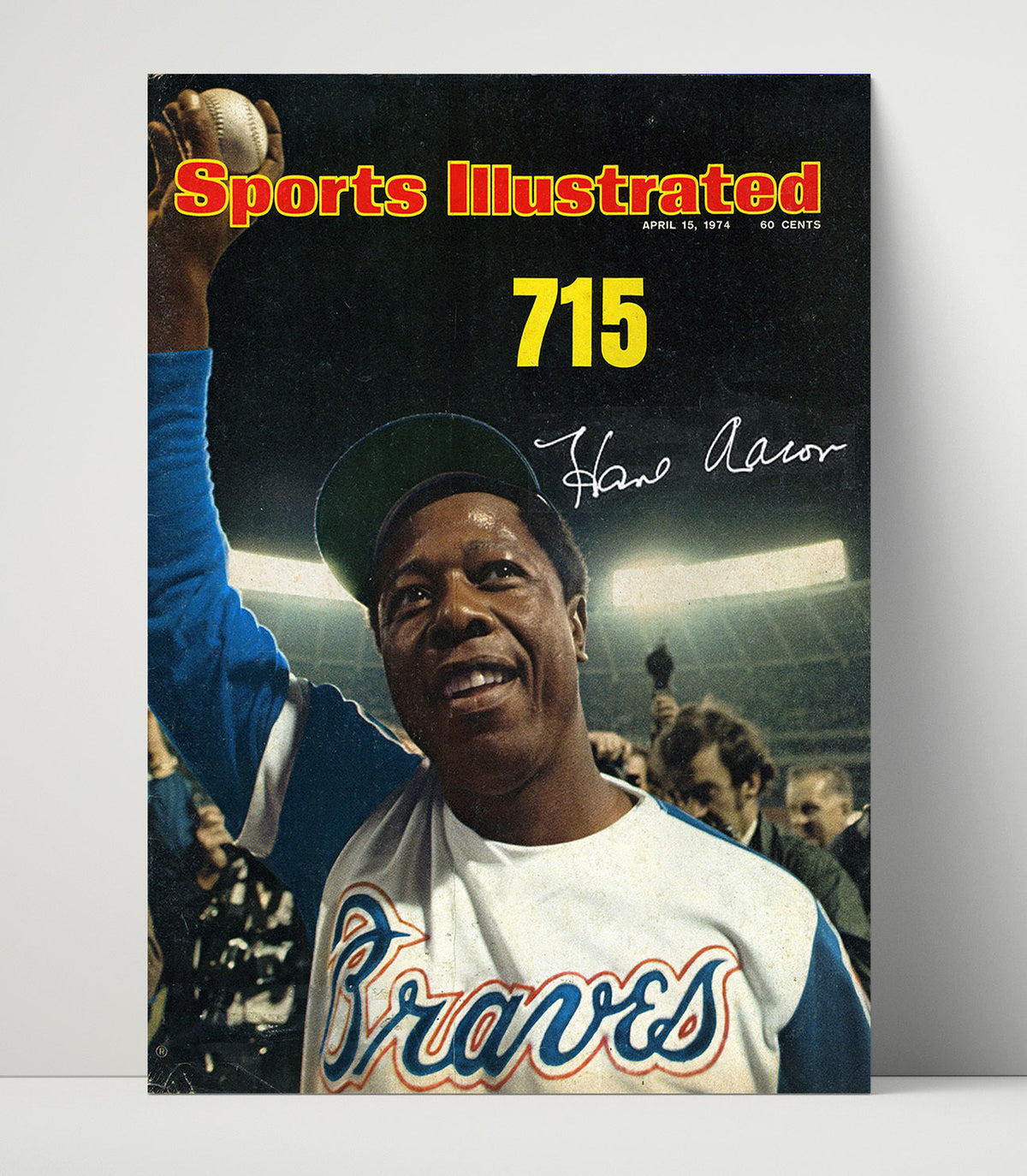 Hank Aaron – 715 Home Run SI unframed baseball poster print