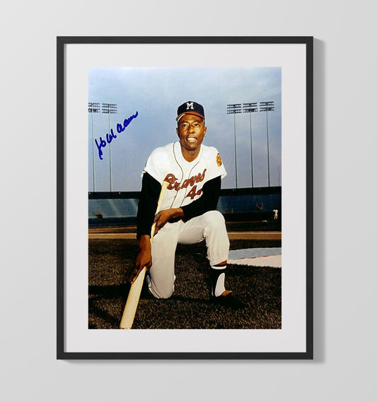 Hank Aaron - Atlanta Baseball Home Run Icon 8x10 Canvas baseball wall art