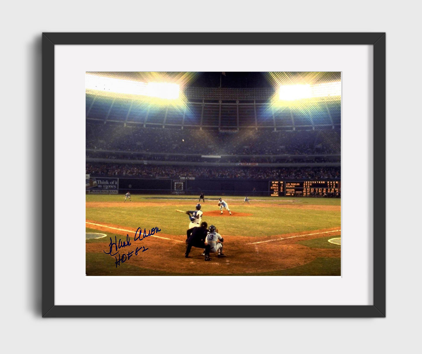Hank Aaron - Historic Swing Hammerin Hank Baseball Wall Art 16x20 Gallery Frame wall art print – Baseball Wall Art decor