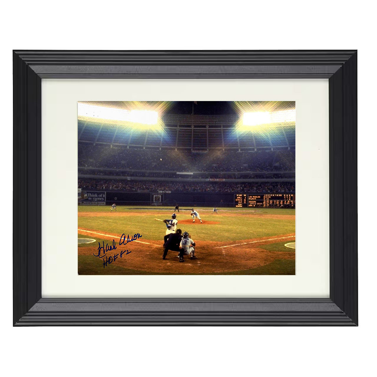 Hank Aaron - Historic Swing Hammerin Hank 8x10 black beveled framed baseball wall art
