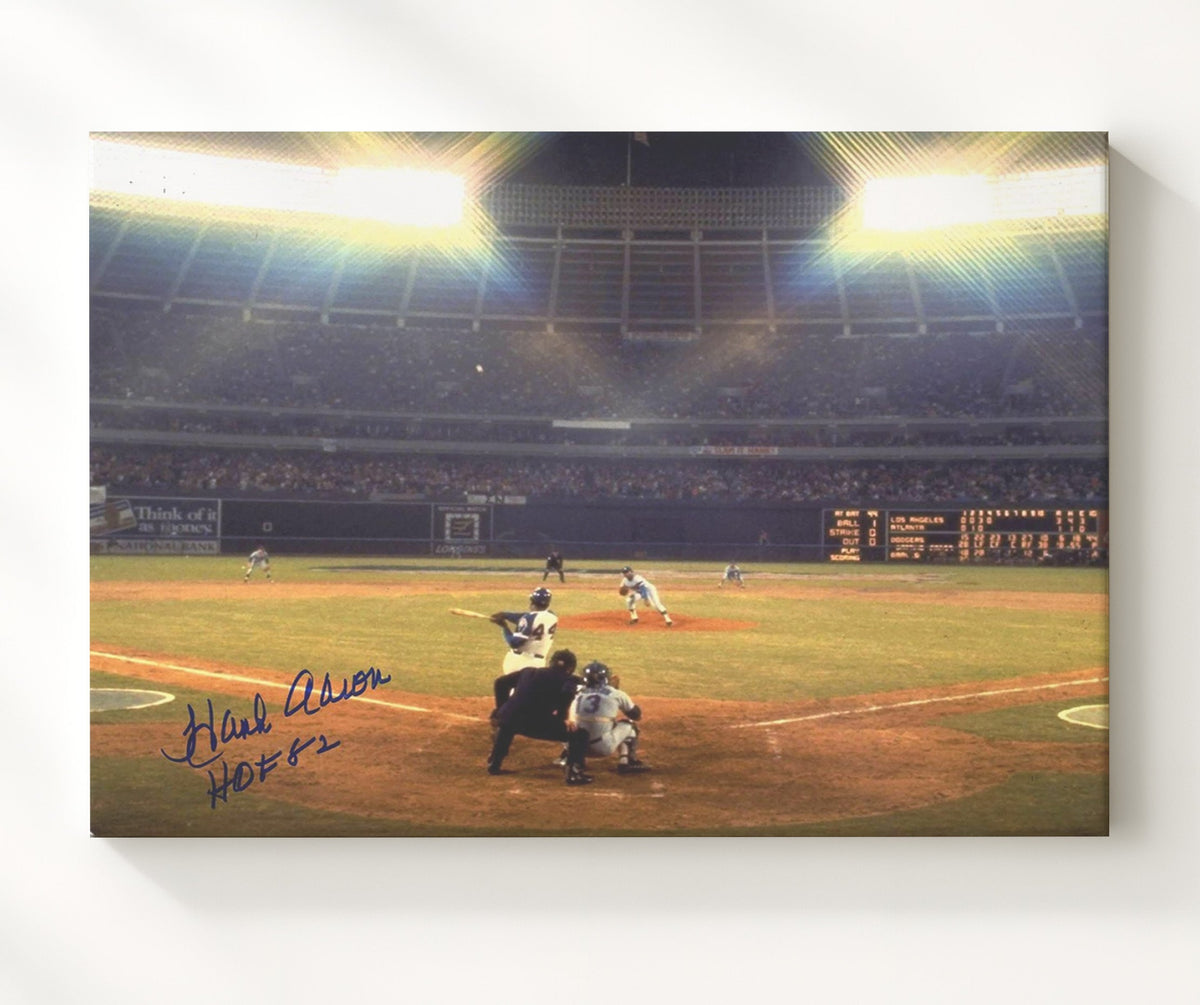 Hank Aaron - Historic Swing Hammerin Hank 8x10 Canvas baseball wall art