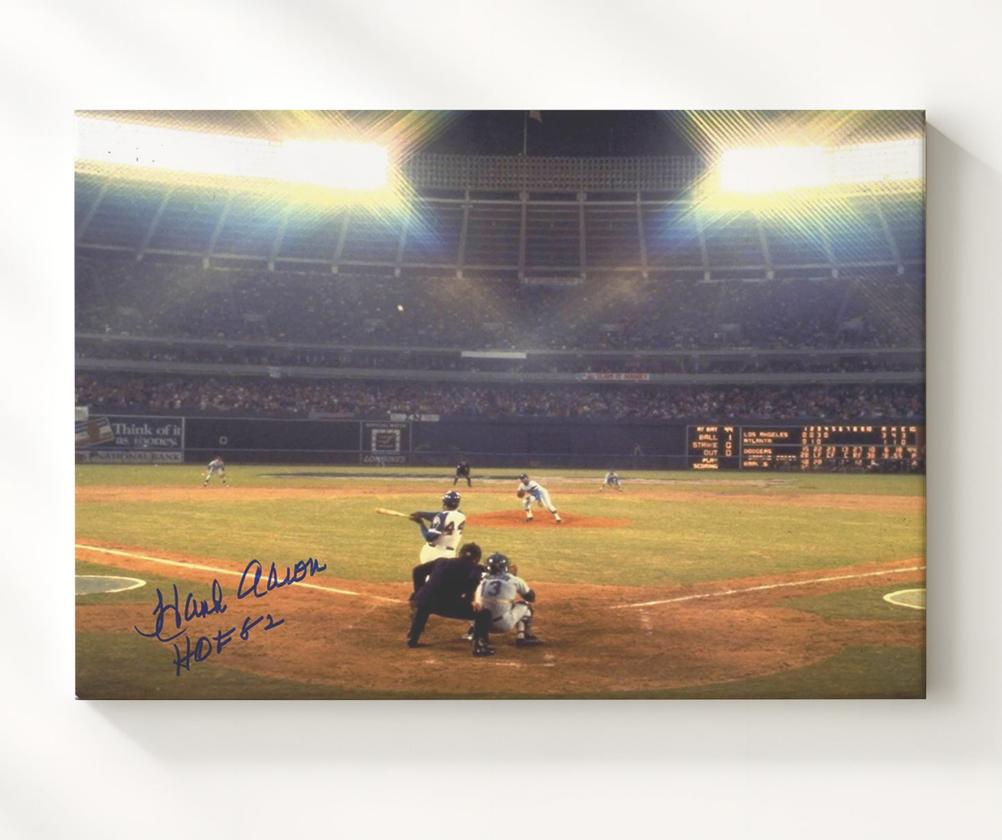Hank Aaron - Historic Swing Hammerin Hank Baseball Wall Art 20x24 Canvas wall art print – Baseball Wall Art decor
