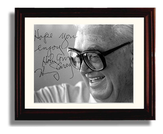 Harry Caray - Black and White Close Up Holy Cow Baseball Wall Art 8x10 Beveled Frame wall art print – Baseball Wall Art decor