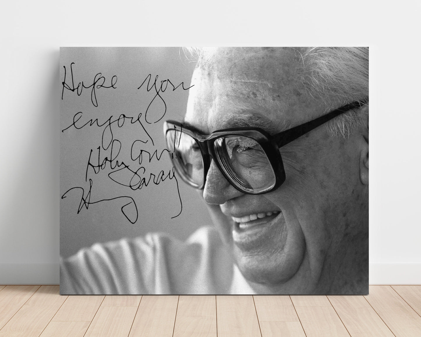 Harry Caray - Black and White Close Up Holy Cow Baseball Wall Art 16x20 Unframed Print wall art print – Baseball Wall Art decor