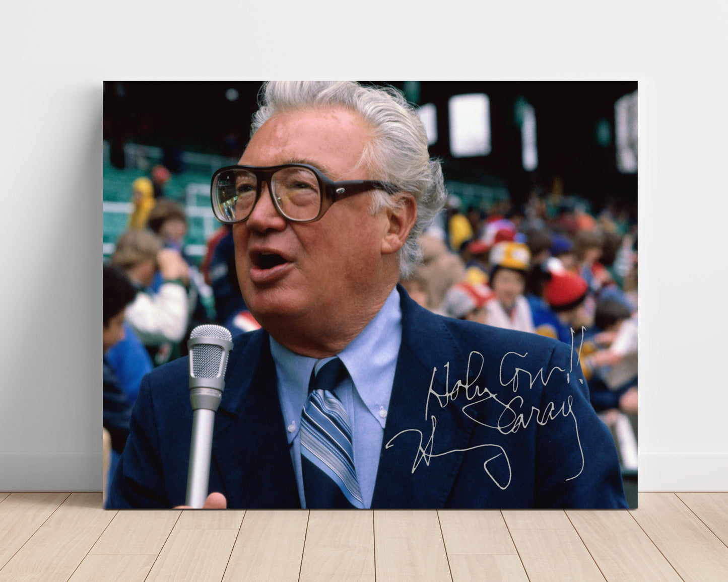 Harry Caray - Color Holy Cow With Mic Baseball Wall Art 16x20 Unframed Print wall art print – Baseball Wall Art decor