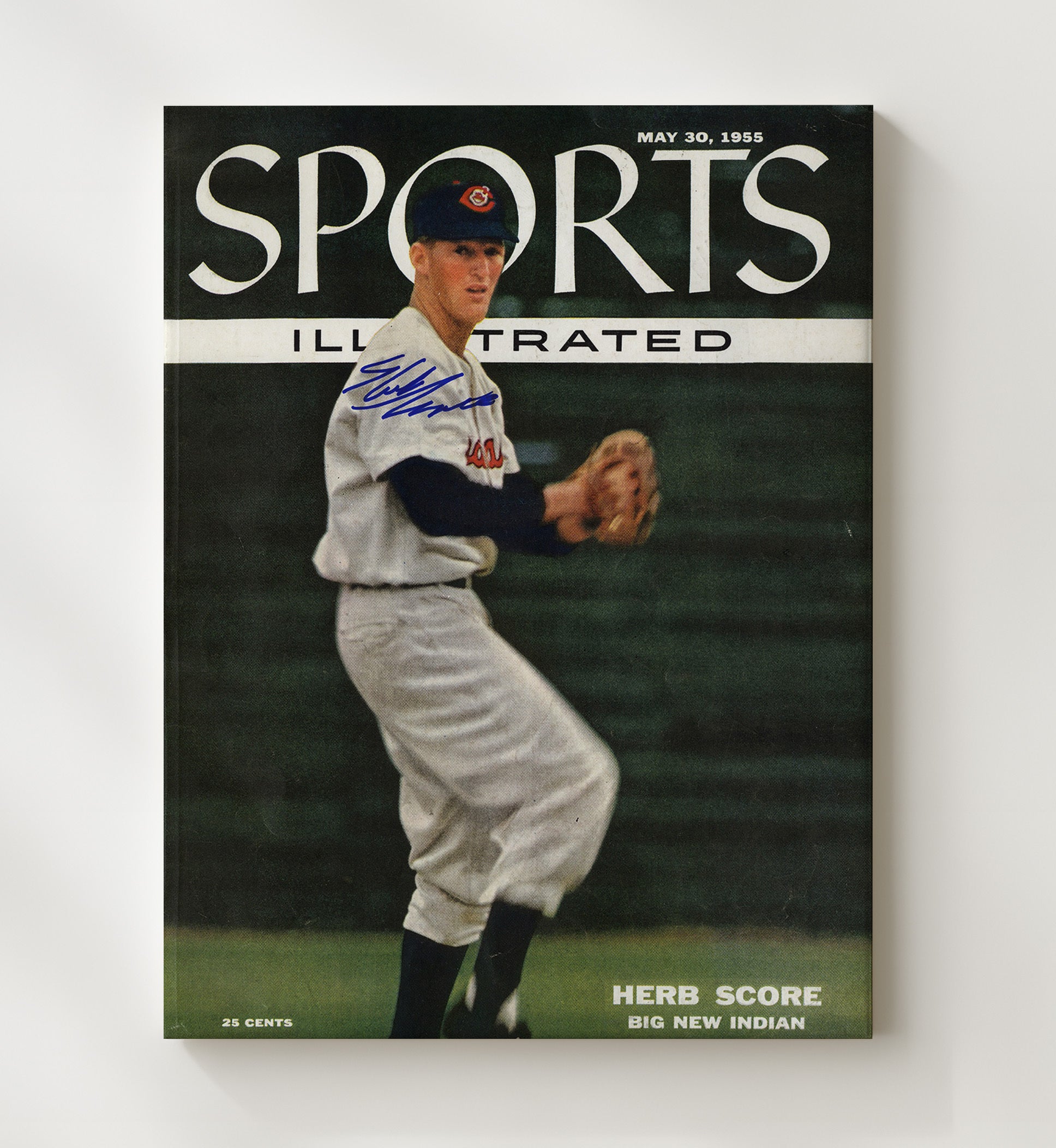 Herb Score - SI Cover May 30 1955 - Pitching Motion Baseball Wall Art 20x24 Canvas wall art print – Baseball Wall Art decor