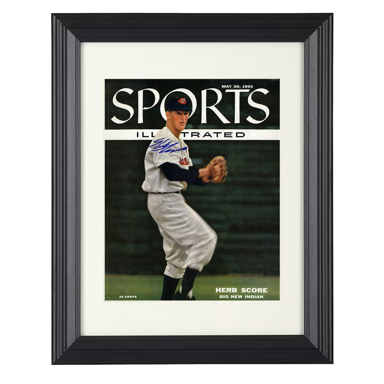Herb Score - SI Cover May 30 1955 - Pitching Motion 8x10 black beveled framed baseball wall art