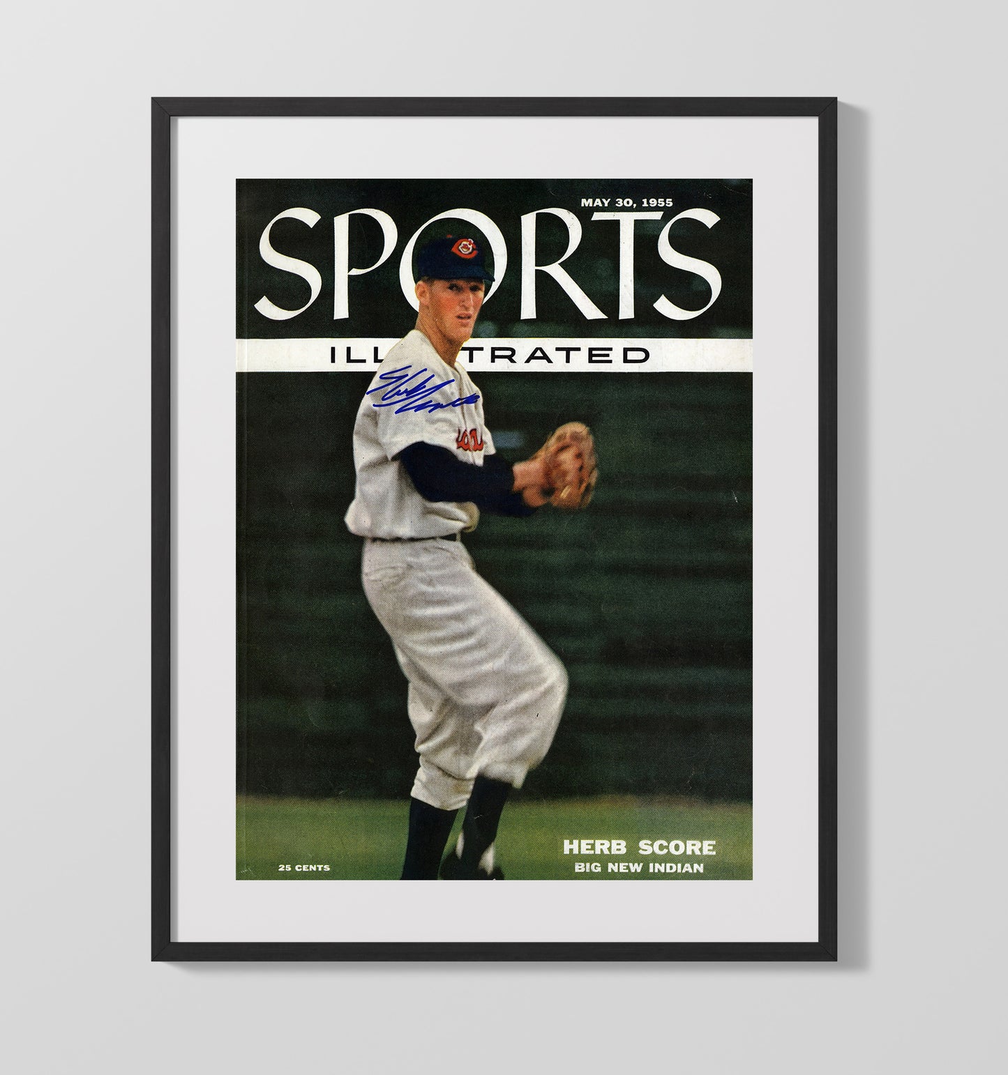 Herb Score - SI Cover May 30 1955 - Pitching Motion Baseball Wall Art 16x20 Gallery Frame wall art print – Baseball Wall Art decor