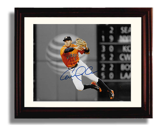 Houston Astros - Carlos Correa - Autographed Diving Throw Baseball Wall Art 8x10 Beveled Frame wall art print – Baseball Wall Art decor