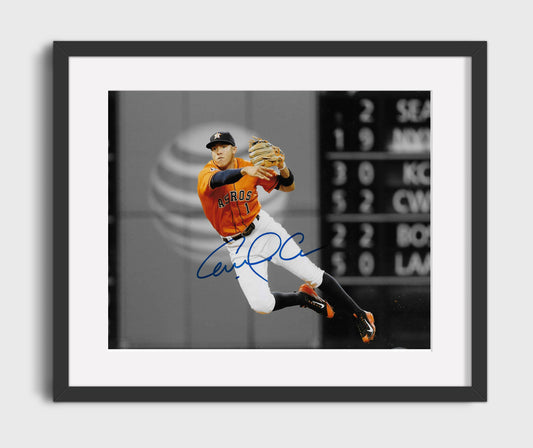 Houston Baseball - Carlos Correa - Autographed Diving Throw 8x10 Canvas baseball wall art