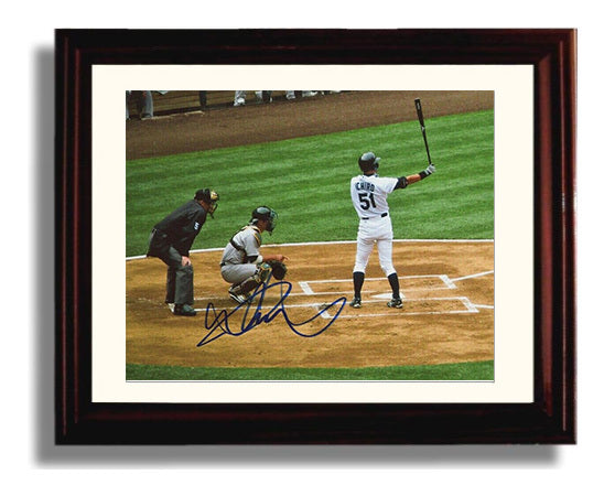 Ichiro Suzuki - At the Plate Precision Swing Baseball Wall Art 8x10 Beveled Frame wall art print – Baseball Wall Art decor