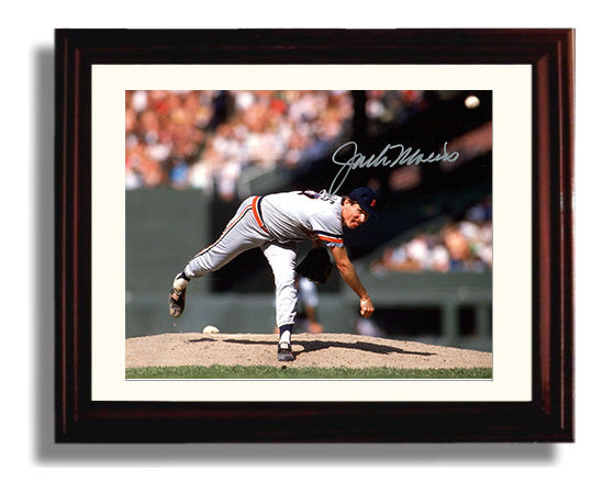 Jack Morris - Pitching With Tongue Out Baseball Wall Art 8x10 Beveled Frame wall art print – Baseball Wall Art decor