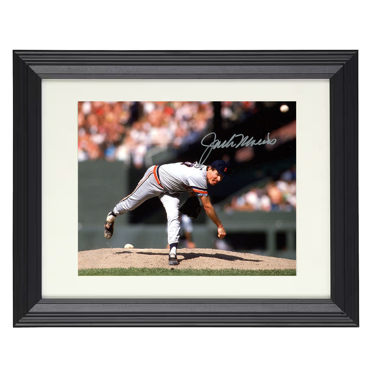 Jack Morris - Pitching With Tongue Out 8x10 black beveled framed baseball wall art