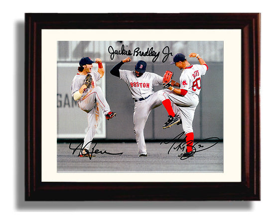 Jackie Bradley Jr - 2018 Celebration Baseball Wall Art 8x10 Beveled Frame wall art print – Baseball Wall Art decor