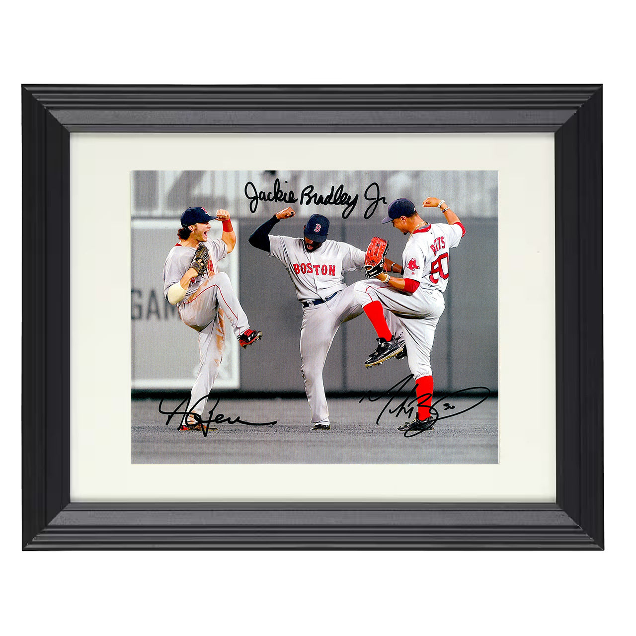 Jackie Bradley Jr - 2018 Celebration 8x10 black beveled framed baseball wall art
