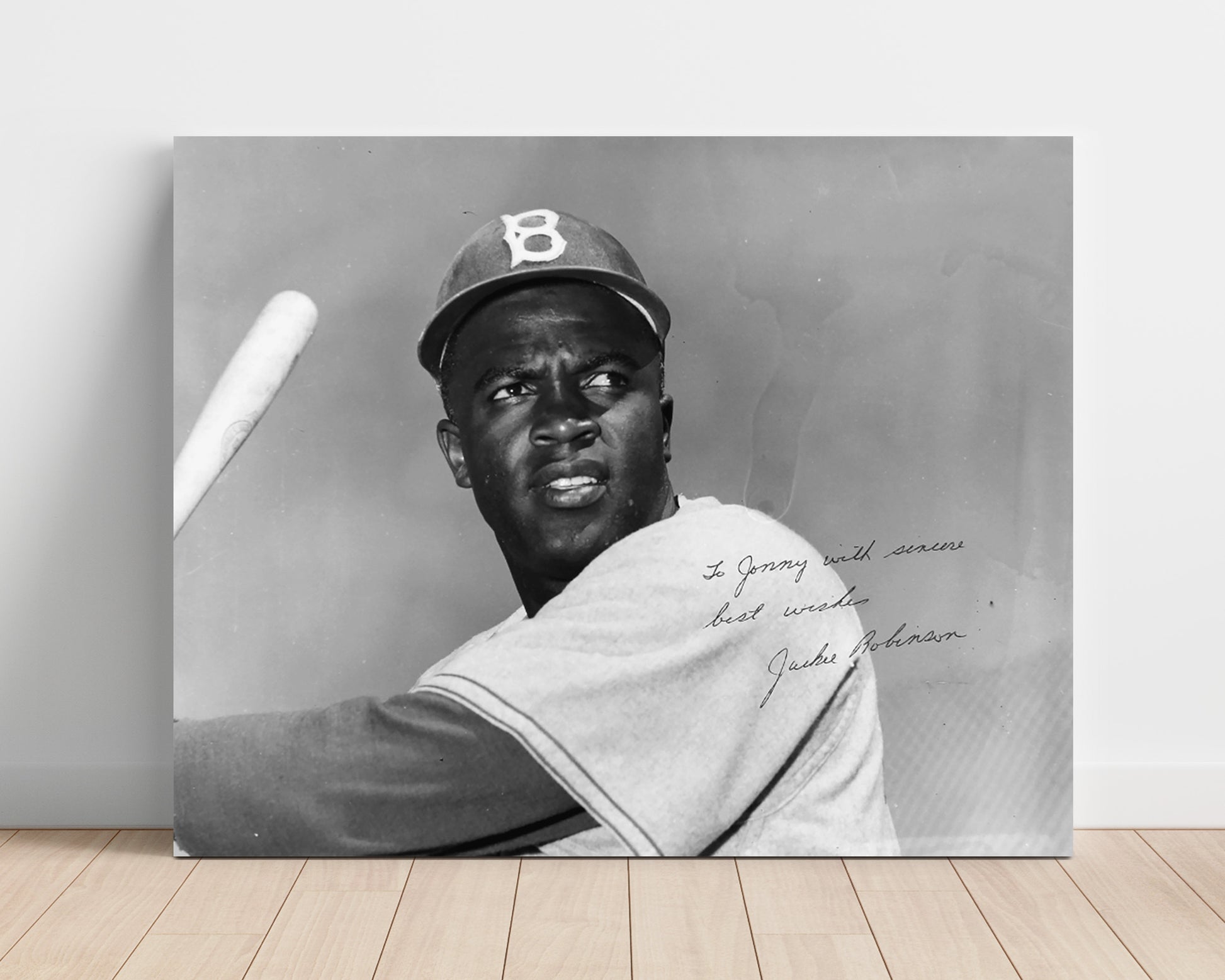 Jackie Robinson - Landscape Batting Pose Baseball Wall Art 16x20 Unframed Print wall art print – Baseball Wall Art decor