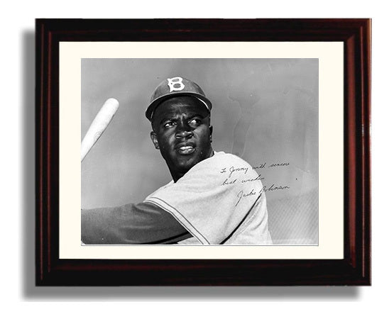 Jackie Robinson - Landscape Batting Pose Baseball Wall Art 8x10 Beveled Frame wall art print – Baseball Wall Art decor