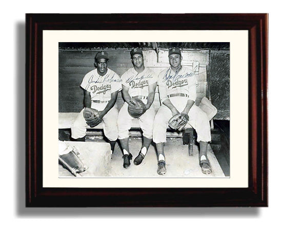 Jackie Robinson Roy Campanella Don Newcombe - Brooklyn Icons Baseball Wall Art 8x10 Beveled Frame wall art print – Baseball Wall Art decor