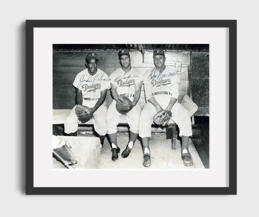 Jackie Robinson Roy Campanella Don Newcombe - Brooklyn Icons 8x10 Canvas baseball wall art