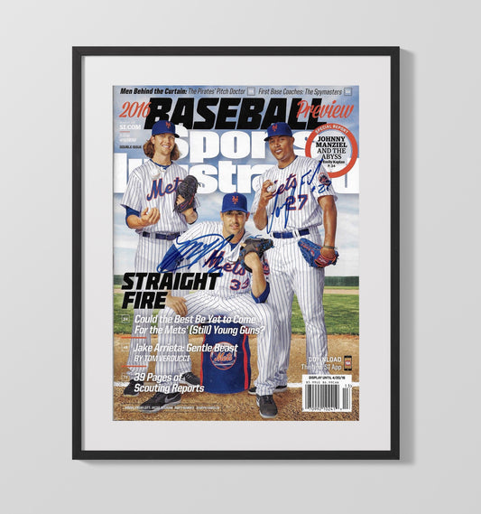 Jacob deGrom Matt Harvey Jeurys Familia - Mets young rotation baseball preview SI cover 2016 8x10 Canvas baseball wall art