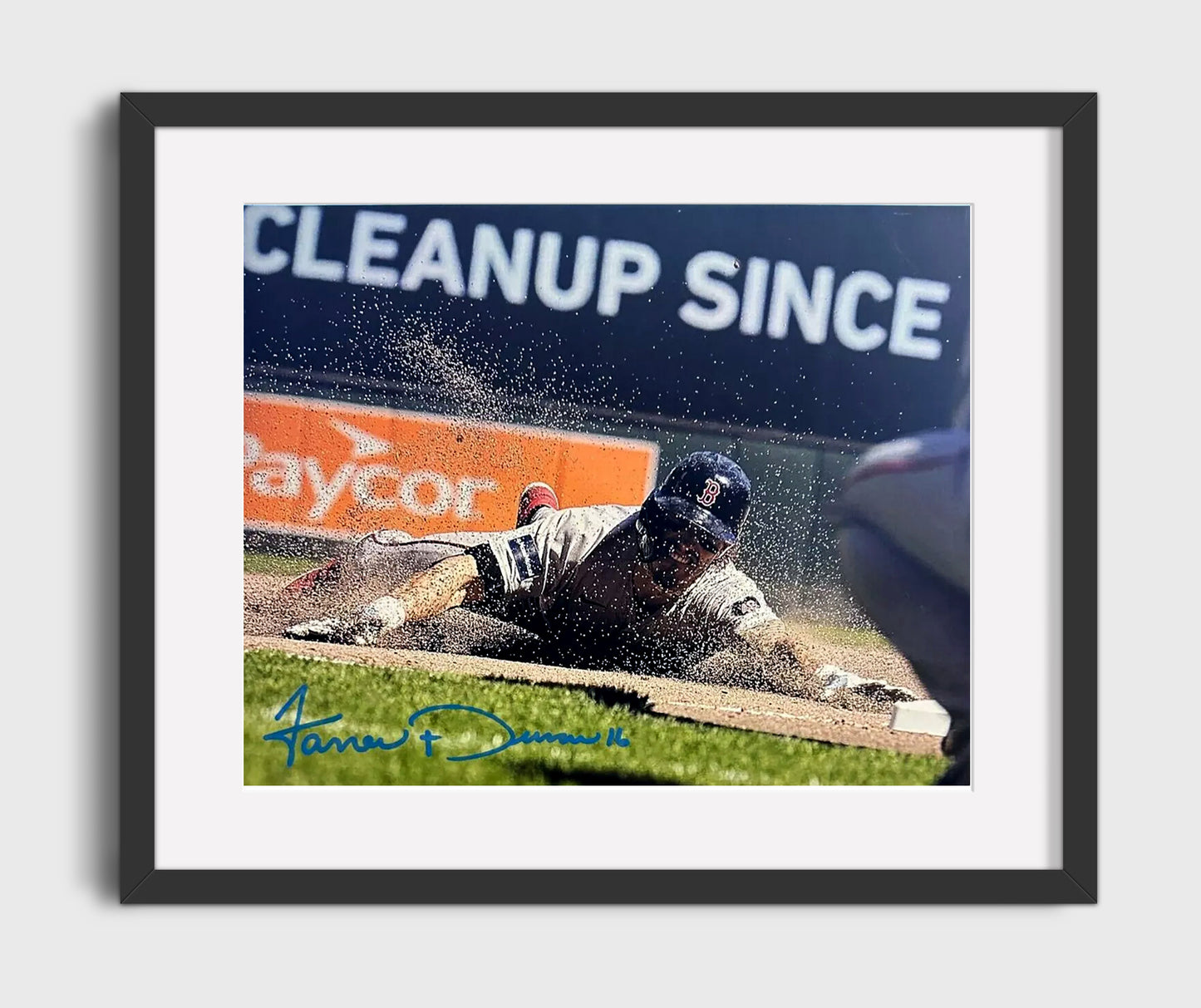 Jarren Duran - Slide Into Second Base Baseball Wall Art 16x20 Gallery Frame wall art print – Baseball Wall Art decor