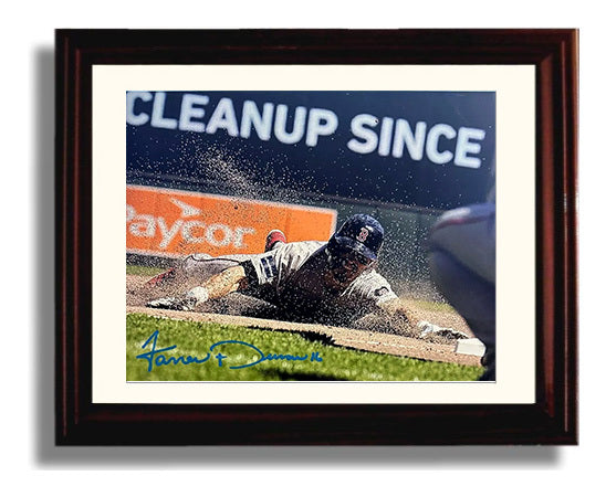 Jarren Duran - Slide Into Second Base Baseball Wall Art 8x10 Beveled Frame wall art print – Baseball Wall Art decor