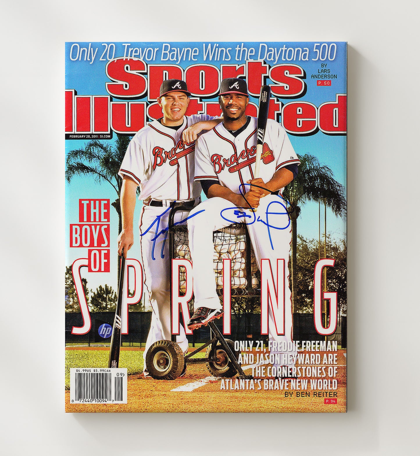 Jason Heyward and Freddie Freeman - Boys of Spring SI Cover 2011 Baseball Wall Art 20x24 Canvas wall art print – Baseball Wall Art decor