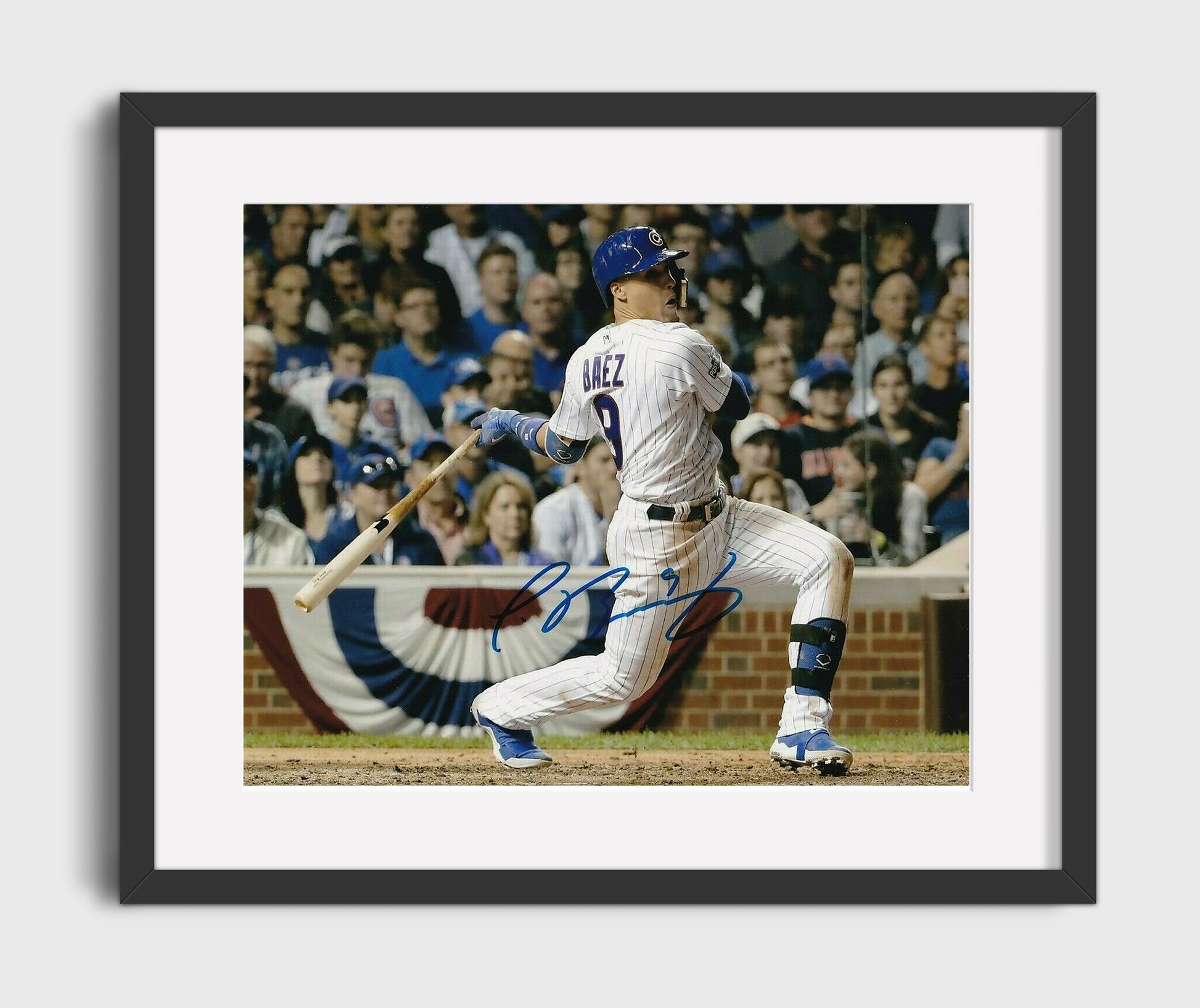 Javier Baez - Batting Follow Through Baseball Wall Art 16x20 Gallery Frame wall art print – Baseball Wall Art decor