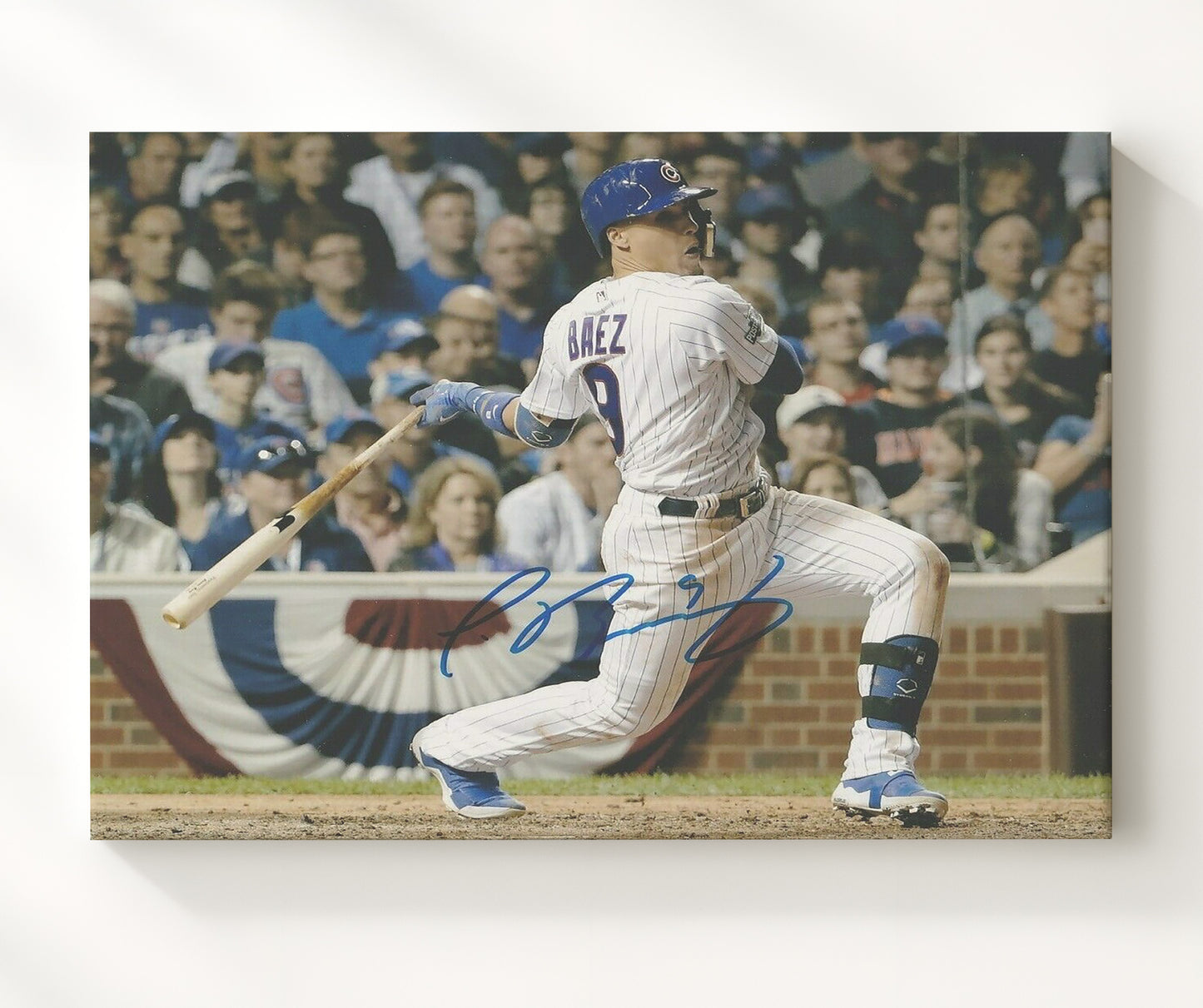 Javier Baez - Batting Follow Through Baseball Wall Art 20x24 Canvas wall art print – Baseball Wall Art decor