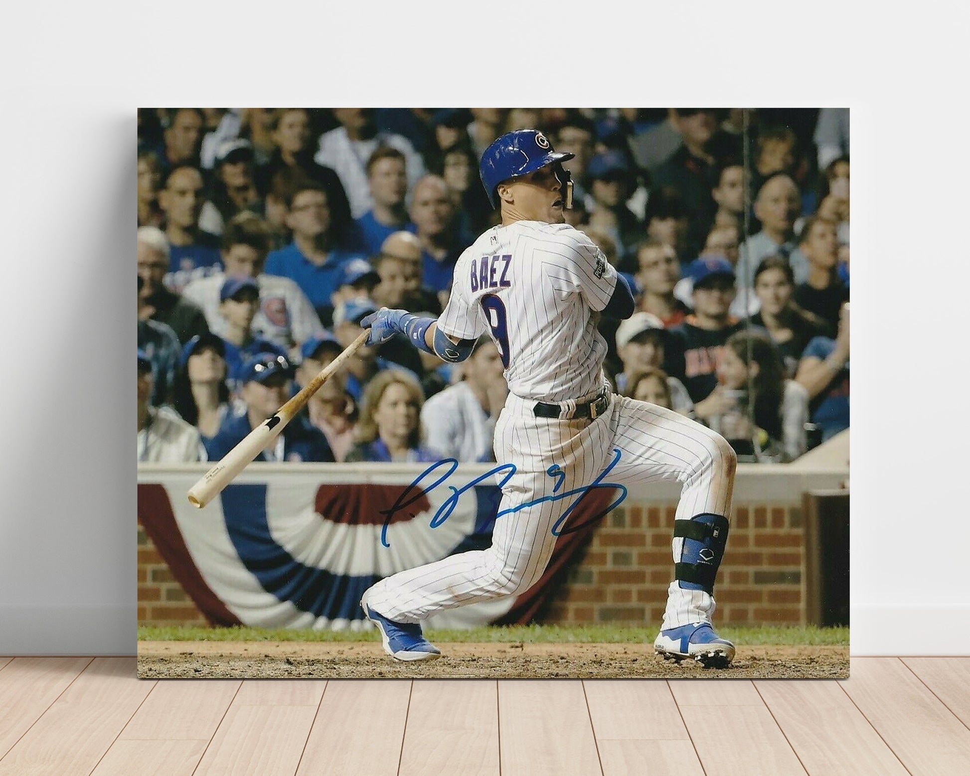 Javier Baez - Batting Follow Through Baseball Wall Art 16x20 Unframed Print wall art print – Baseball Wall Art decor