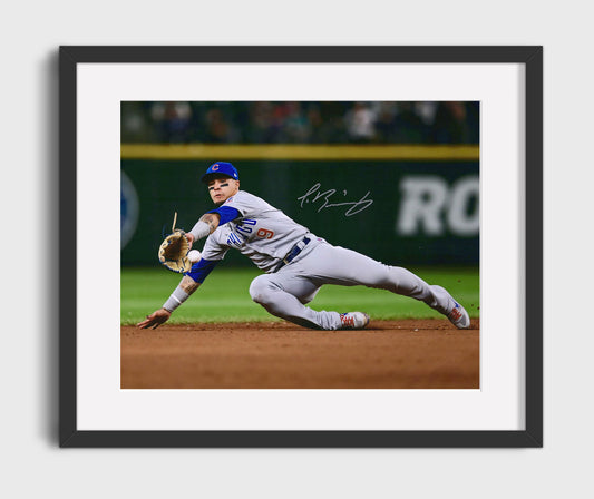 Javier Baez - Diving Stop Throw 8x10 Canvas baseball wall art