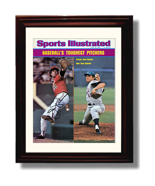 Jim Palmer and Tom Seaver - Duel Pitching Signed SI Cover Spotlight Baseball Wall Art 8x10 Beveled Frame wall art print – Baseball Wall Art decor