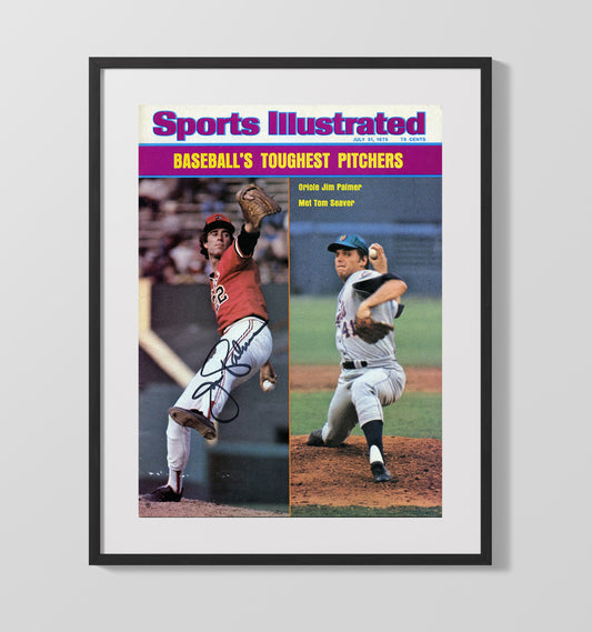 Jim Palmer and Tom Seaver - Duel Pitching Signed SI Cover 8x10 Canvas baseball wall art