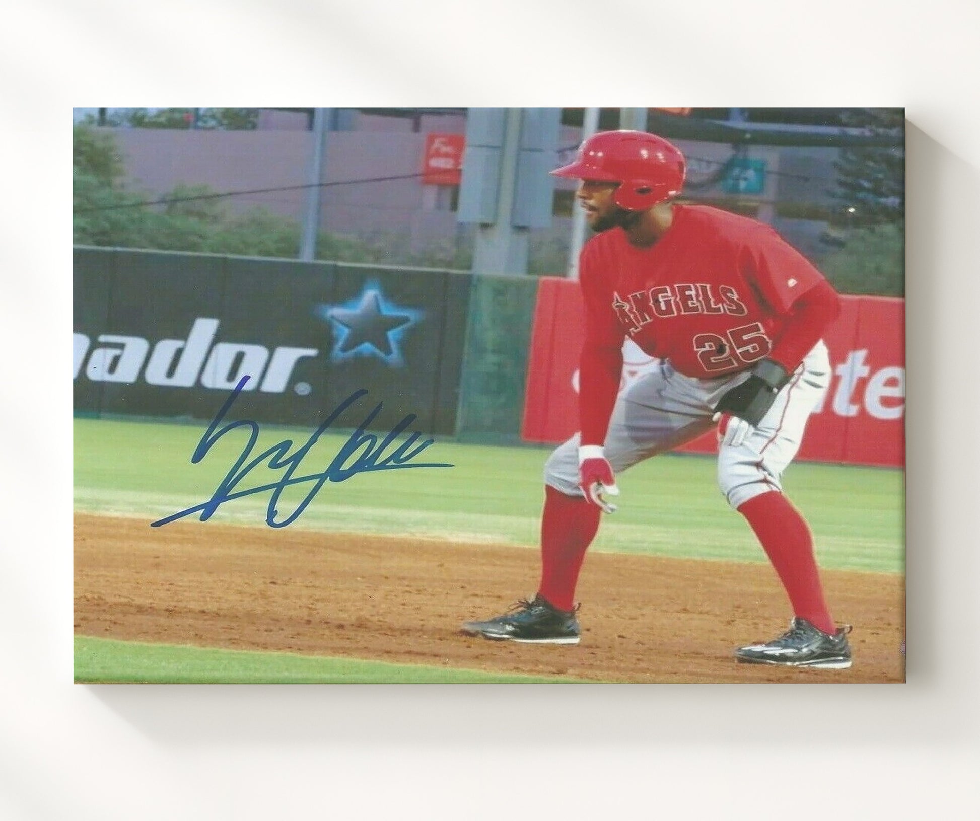 Jo Adell - Lead Off Base Runner Baseball Wall Art 20x24 Canvas wall art print – Baseball Wall Art decor