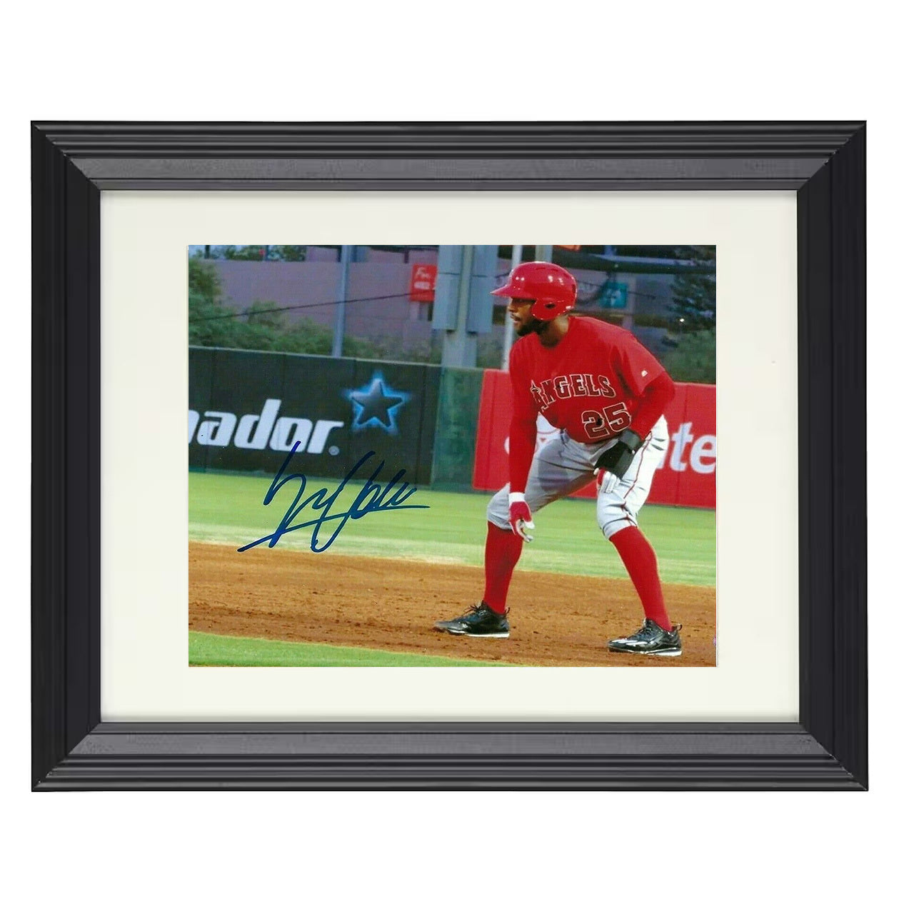Jo Adell - Lead Off Base Runner 8x10 black beveled framed baseball wall art