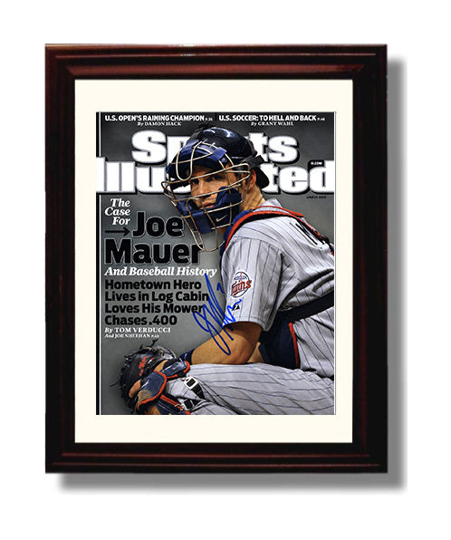 Joe Mauer - 2009 Batting Title Chase SI Cover Portrait Baseball Wall Art 8x10 Beveled Frame wall art print – Baseball Wall Art decor