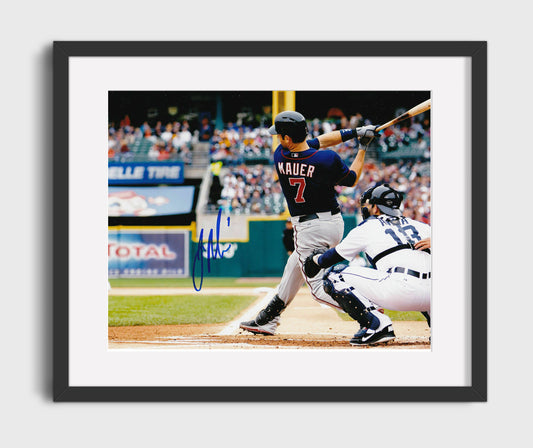 Joe Mauer - Making Contact at the Plate 8x10 Canvas baseball wall art