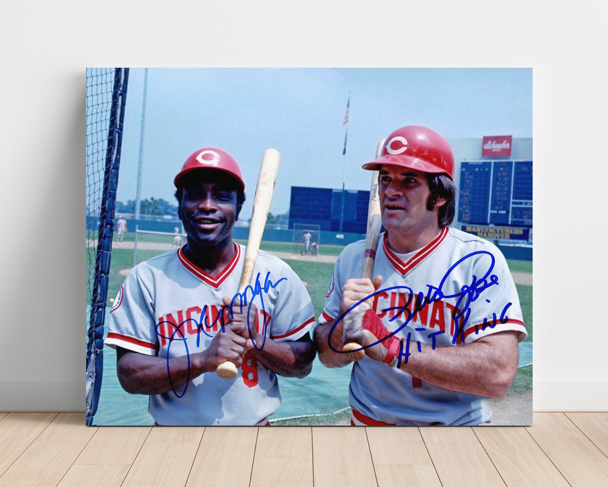 Joe Morgan and Pete Rose - Big Red Machine Bat Pose Baseball Wall Art 16x20 Unframed Print wall art print – Baseball Wall Art decor