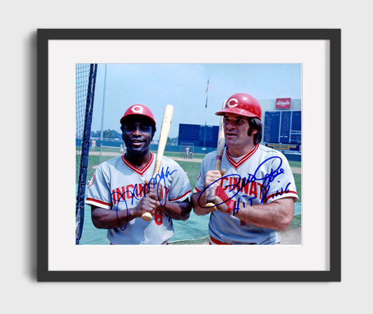 Joe Morgan and Pete Rose - Big Red Machine Bat Pose 8x10 Canvas baseball wall art