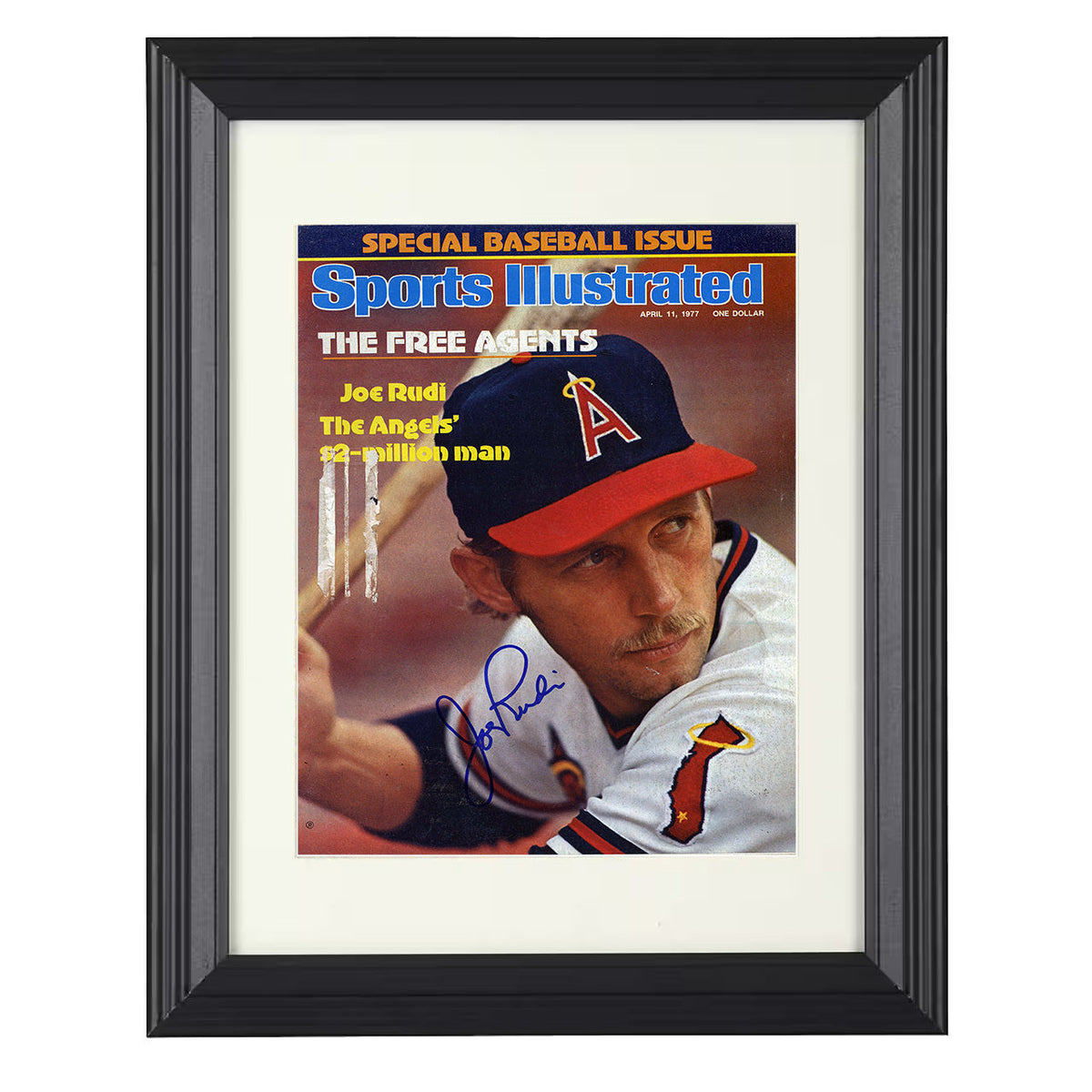 Joe Rudi - Free Agents SI Cover 8x10 Beveled Frame baseball wall art