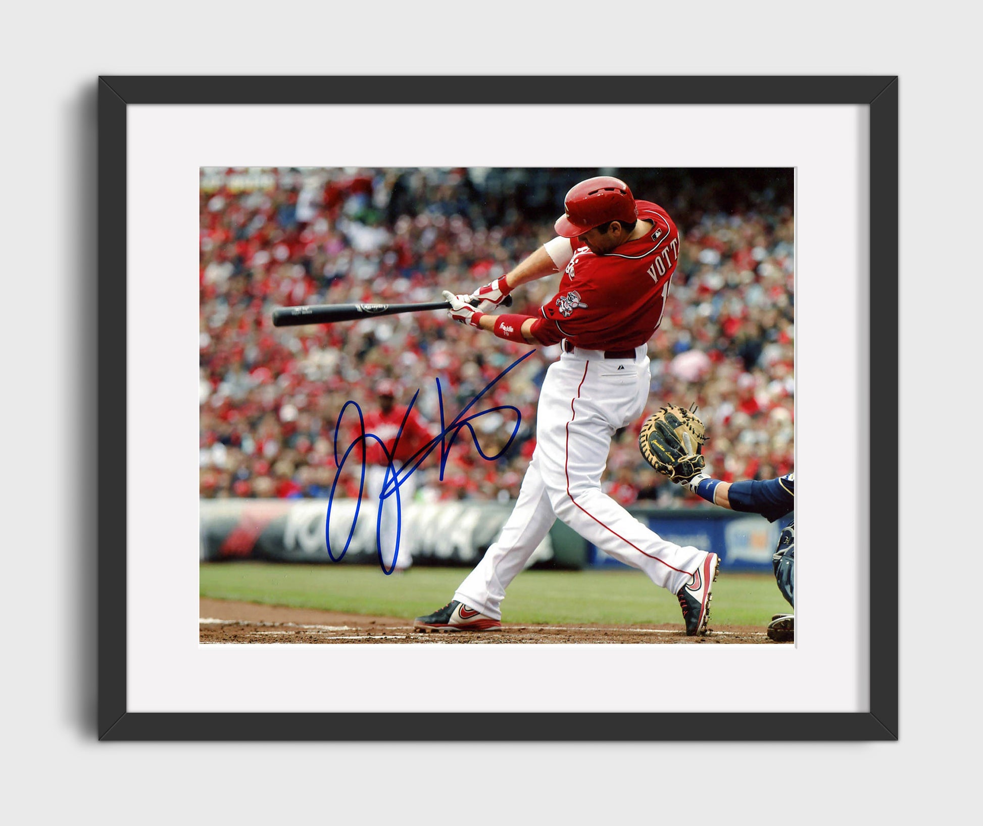 Joey Votto - Full Extension Power Swing Baseball Wall Art 16x20 Gallery Frame wall art print – Baseball Wall Art decor