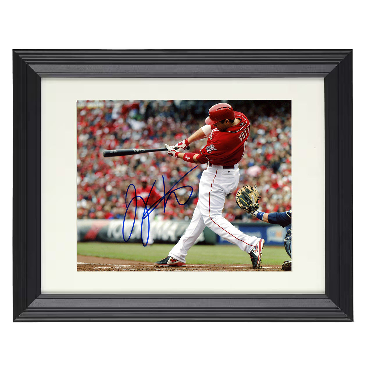 Joey Votto - Full Extension Power Swing 8x10 black beveled framed baseball wall art
