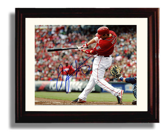 Joey Votto - Full Extension Power Swing Baseball Wall Art 8x10 Beveled Frame wall art print – Baseball Wall Art decor